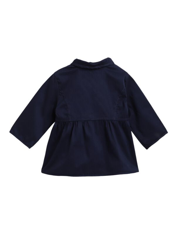 Girls Dark Blue Solid Jacket image number 2